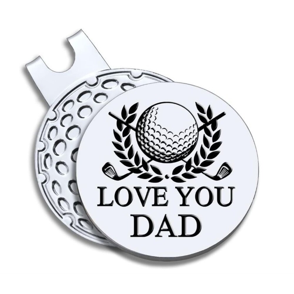 Love You Dad Golf Ball Marker + Magnetic Hat Clip Fathers Day Gift for Golfer